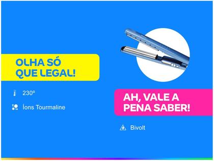 Imagem de Prancha de Cabelo PPR05AZ Titanium Power Philco Com Chapas de Titanium Cordão Giratório 360 Bivolt