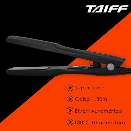 Imagem de Prancha de Cabelo Taiff Clássica Cerâmica Preta 110V/220V Bivolt 180Cº