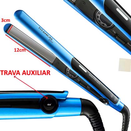 Imagem de Prancha De Cabelos Alisadora Britania Titanium 220ºc Chapinha Progressiva Salão Blue Bivolt