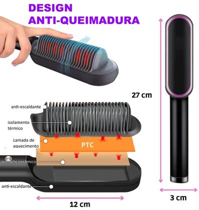 Imagem de Prancha De Cabelos Philco Titanium 450ºf Ions Tourmaline Digital Progressiva Rose PS45 Bivolt Escova 2 em 1HQ