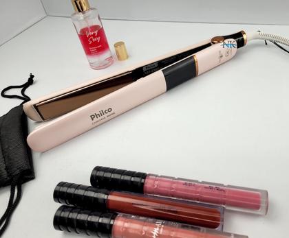Imagem de Prancha De Cabelos Philco Titanium 450ºf Ions Tourmaline Digital Progressiva Rose PS45 Bivolt Escova 2 em 1HQ