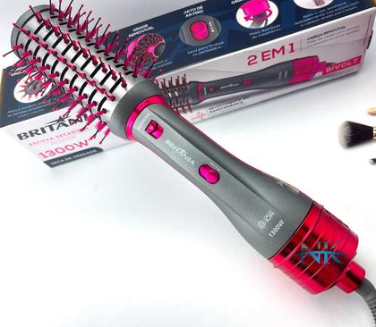 Imagem de Prancha De Cabelos Philco Titanium 450ºf Ions Tourmaline Digital Progressiva Rose PS45 Bivolt Escova Secadora Alisadora 4 em 1