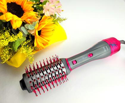 Imagem de Prancha De Cabelos Philco Titanium 450ºf Ions Tourmaline Digital Progressiva Rose PS45 Bivolt Escova Secadora Alisadora 4 em 1