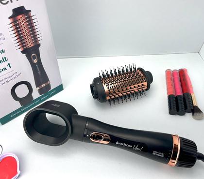 Imagem de Prancha De Cabelos Philco Titanium 450ºf Ions Tourmaline Digital Progressiva Rose PS45 Bivolt Escova Secadora Alisadora 4 em 1