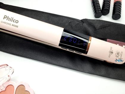Imagem de Prancha De Cabelos Philco Titanium 450ºf Ions Tourmaline Digital Progressiva Rose PS45 Bivolt