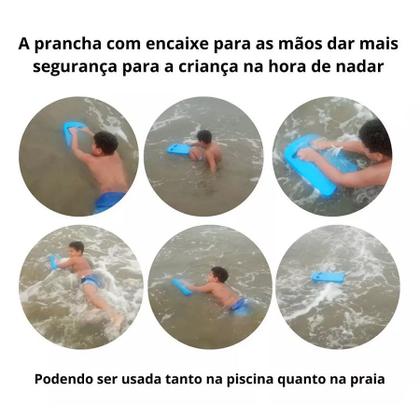 Imagem de Prancha de Natação Evamax Acqua Média Azul com Encaixa