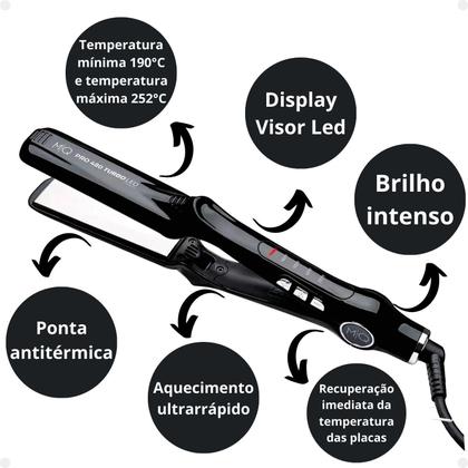 Prancha Mq Pro 480 Turbo Led Titanium Bivolt - Chapinha / Prancha