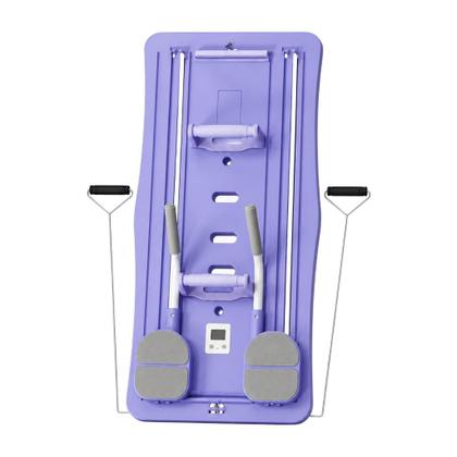 Imagem de Prancha Pilates Dobrável Multifuncional Roxa 8 em 1 com Elásticos Treino em Casa