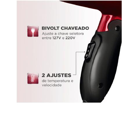 Imagem de Prancha taiff ceramica + secador de cabelo mondial de viagem sc-10 