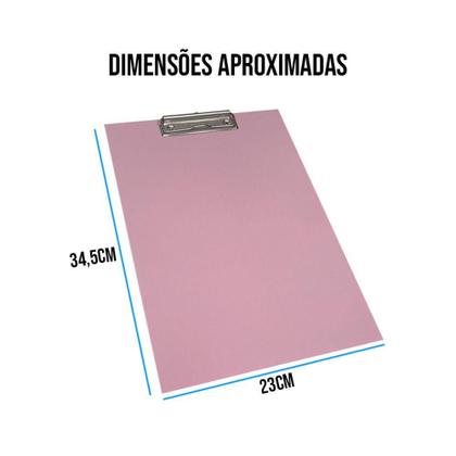Imagem de Prancheta Colorida A4 MDF Com oficio prendedor Eficiente de metal Stalo