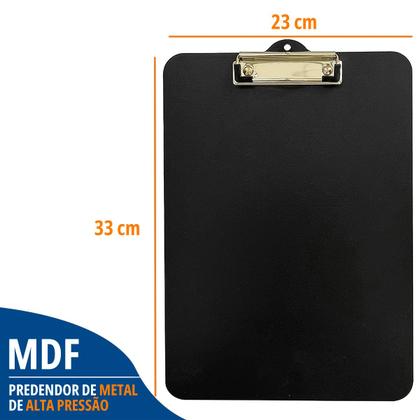 Imagem de Prancheta De Madeira A4 Gold Black Ofício Com Prendedor De Metal Stalo