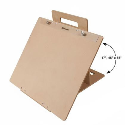 Imagem de Prancheta Portátil A4 Articulada MDF Natural Trident - 4820-A4N