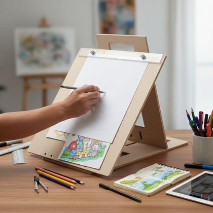 Imagem de Prancheta Portátil A4 Articulada MDF Natural Trident - 4820-A4N