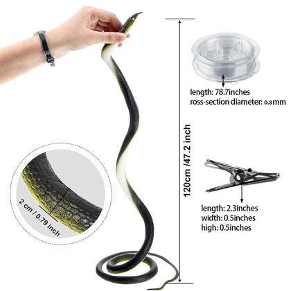 Imagem de Prank Fake Snake XINLINGYU 1,2 m com corda e clipe de borracha