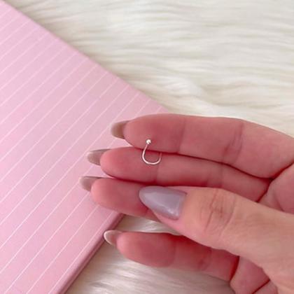 Imagem de Prata 925 legitíma 1 peça anel de nariz Piercing nariz bolinha nostril prata 925 legitima unissex