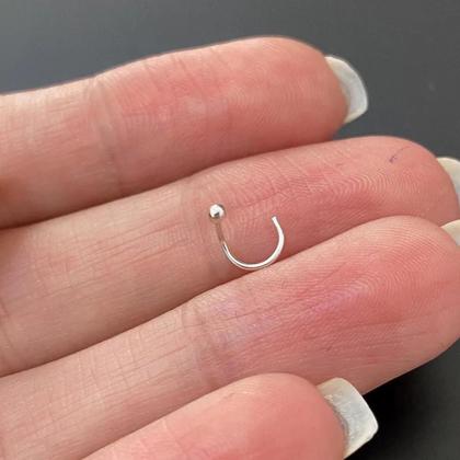 Imagem de Prata 925 legitíma 1 peça anel de nariz Piercing nariz bolinha nostril prata 925 legitima unissex