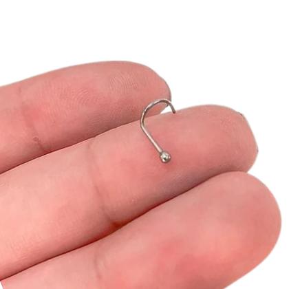 Imagem de Prata 925 legitíma 1 peça anel de nariz Piercing nariz bolinha nostril prata 925 legitima unissex