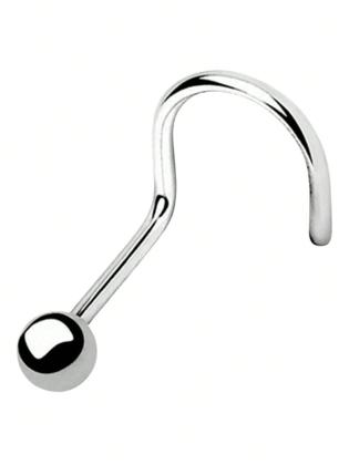 Imagem de Prata 925 legitíma 1 peça anel de nariz Piercing nariz bolinha nostril prata 925 legitima unissex