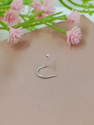 Imagem de Prata 925 legitíma 1 peça anel de nariz Piercing nariz bolinha nostril prata 925 legitima unissex