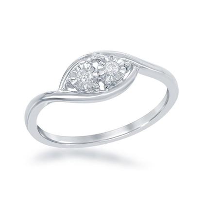 Imagem de Prata esterlina 1/10th cttw Diamond Ring, 9