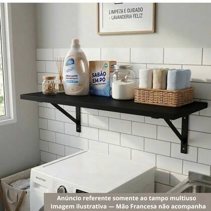 Imagem de Prateleira 30x50 Tampo Mesa MDF 15mm Preto 50x30 Arrigo Móveis