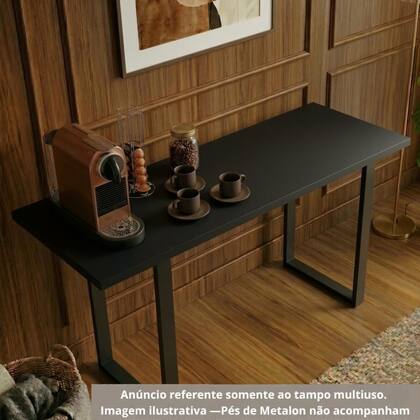Imagem de Prateleira 30x50 Tampo Mesa MDF 15mm Preto 50x30 Arrigo Móveis
