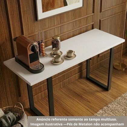 Imagem de Prateleira 50x80 Tampo Mesa MDF 15mm Preto 80x50 Arrigo Móveis