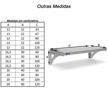 Imagem de Prateleira Aérea Aço Inox 30cm X 60cm Restaurante Lanchonete G71
