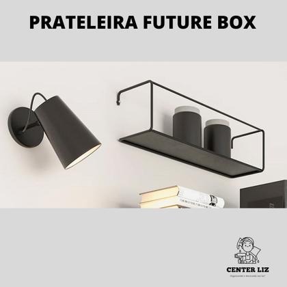 Imagem de Prateleira com Suporte Embutido 80x12cm Preta Aço Future Box