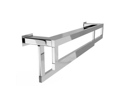 Imagem de Prateleira com Toalheiro Duplo 50 Cm Inox - Kromus RT0332-50