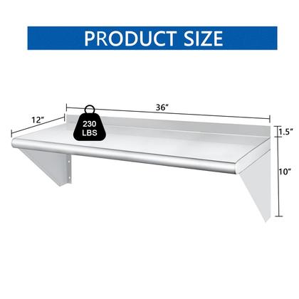 Imagem de Prateleira de aço inoxidável HARDURA 30 x 90cm 104kg Suporte de parede