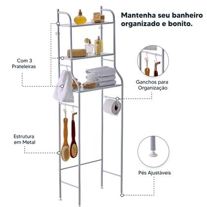 Prateleira De Banheiro Lavanderia Rack Suporte Organizador - Holtter Home Design Imagem de Prateleira De Banheiro Lavanderia Rack Suporte Organizador
