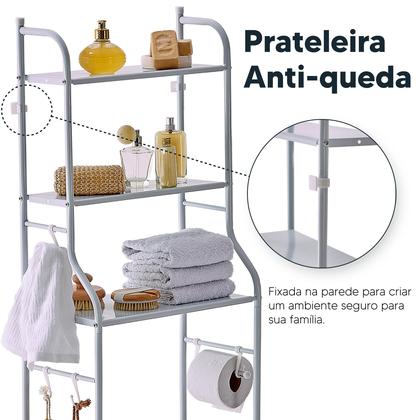 Prateleira De Banheiro Lavanderia Rack Suporte Organizador - Holtter Home Design Imagem de Prateleira De Banheiro Lavanderia Rack Suporte Organizador