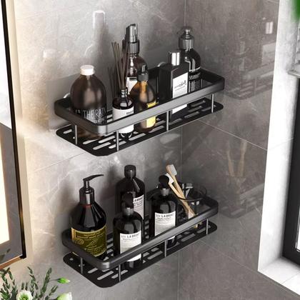 Imagem de Prateleira De Banheiro Retangular Multiuso Suporte Metal