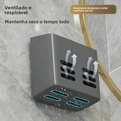 Imagem de Prateleira De Banheiro Sem Perfuração, Organizador De Maquiagem Montado Na Parede, Suporte Para