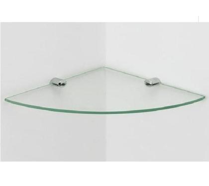 Imagem de Prateleira De Canto Em Vidro Temperado 20 cm Kit Com 4 Unidades - Sonharte