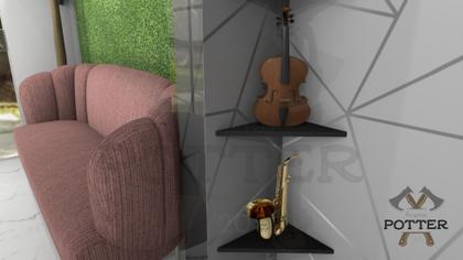 Imagem de Prateleira de canto kit 4 Peças 100% MDF Decora Sala Quarto Cozinha Escritório