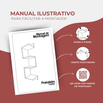 Imagem de Prateleira De Canto Suspensa Decorativa Estante Livros Brinquedos