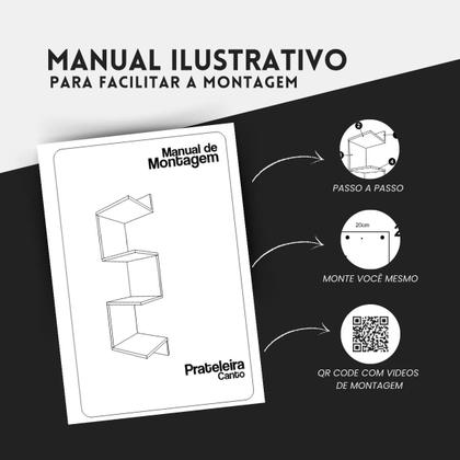 Imagem de Prateleira De Canto Suspensa Decorativa Estante Livros