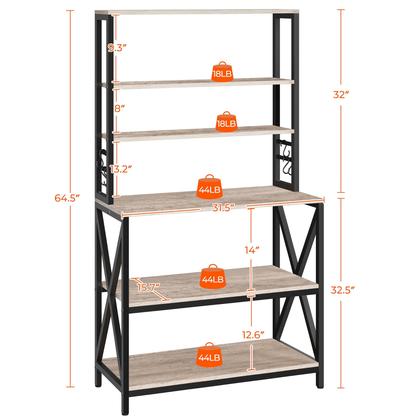 Imagem de Prateleira de cozinha Yaheetech de 6 camadas para panificação, 80 cm, cinza
