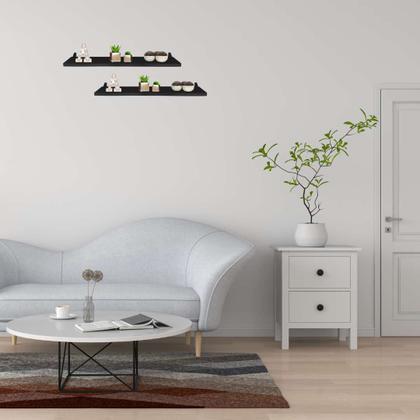 Imagem de Prateleira De Madeira 80x20 Com Suporte Decoração