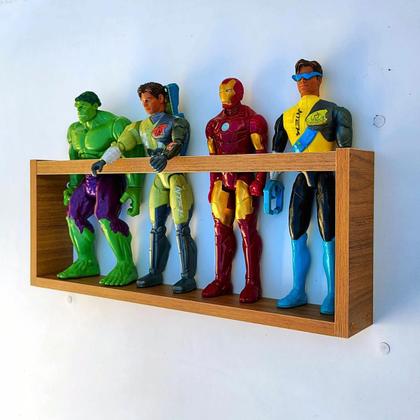 Imagem de Prateleira de Parede para Coleção de Bonecos  Marvel, Barbie, SuperHeróis  Estante Geek Decorativa e Organizadora para Quarto Nerd Menino MDF 55cm