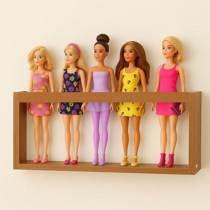 Imagem de Prateleira de Parede para Coleção de Bonecos  Marvel, Barbie, SuperHeróis  Estante Geek Decorativa e Organizadora para Quarto Nerd Menino MDF 55cm