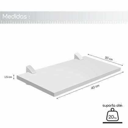 Imagem de Prateleira Decorativa 20 X 40 Cm Mdf Com Suporte Tucano