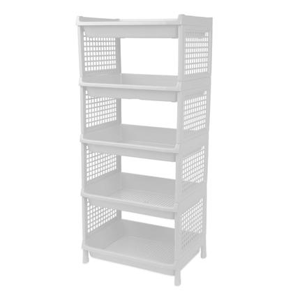 Imagem de Prateleira Estante De Plástico 5 Andares Multiuso Desmontável 40x28x90cm Elloplas - Branco
