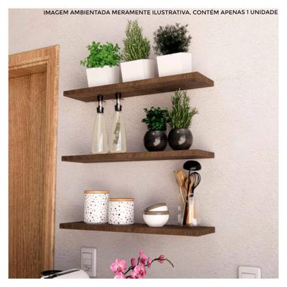 Imagem de Prateleira Estante Para Decoração Média 60 X 20cm Rústica Marrom
