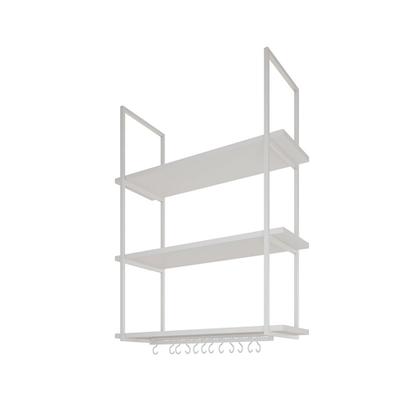 Imagem de Prateleira Estilo Industrial Suspensa Teto Cozinha Nicho Denver 80cm - Branco