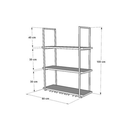 Imagem de Prateleira Estilo Industrial Suspensa Teto Cozinha Nicho Denver 80cm - Branco