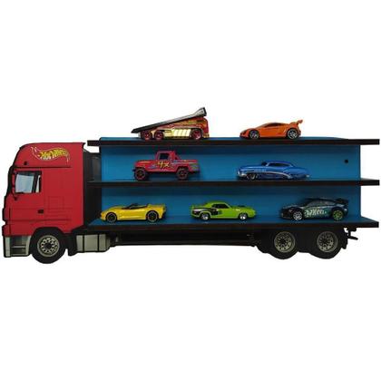 Imagem de Prateleira Expositor Caminhão Até 12 Carrinhos Hot Wheels