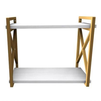Imagem de Prateleira Flutuante Industrial 20x45cm Dourado para Banheiro